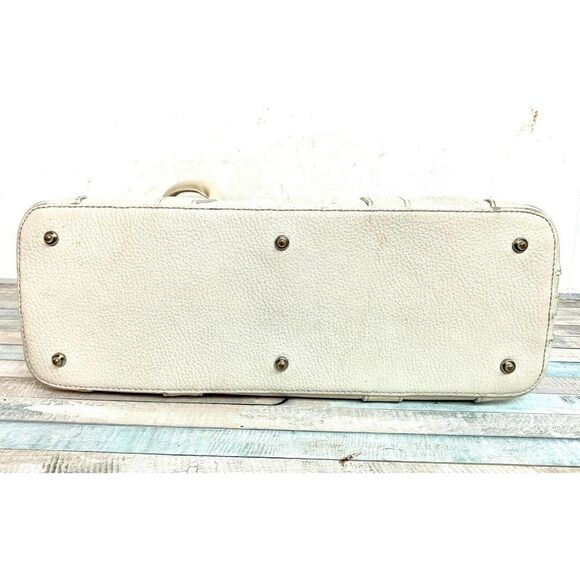 Dooney & Bourke All Weather Leather CREAM IVORY PEBBLED LEATHER ZIP SHOULDER BAG - Picture 6 of 11